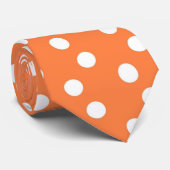 Oranje-witte pokadot stropdas (Opgerold)