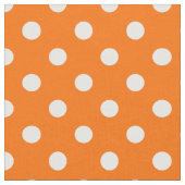 Oranje Witte Polka Dots Textiel Stof (Close Up)