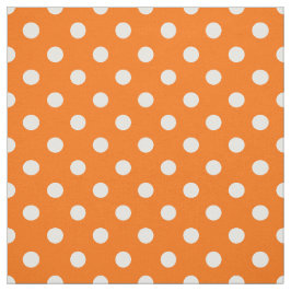 Oranje Witte Polka Dots Textiel Stof