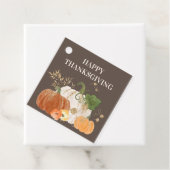 Oranje witte pompoen Gold Glitter Thanksgiving Bedankjes Labels (In situ)