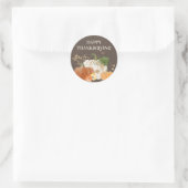 Oranje witte pompoen Gold Glitter Thanksgiving Ronde Sticker (Tas)