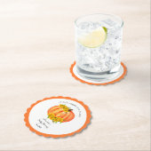 Oranje Witte Pompoen Herfst Baby shower Kartonnen Onderzetters (Insitu)