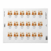 Oranje & Witte Pompoen Herfst Thema Adres Etiket (Full Sheet)