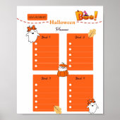 Oranje witte pompoen Kleurrijke Halloween Planner Poster (Voorkant)
