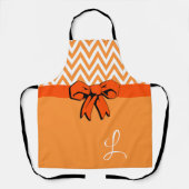Oranje & Witte Pompoen Specerij Neppe Boog Geperso Schort (Voorkant)