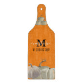 Oranje witte pompoenen Mijn kokermonogram van het Snijplank (Voorkant)