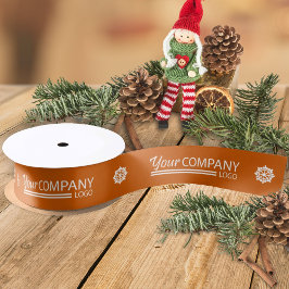 Oranje Witte Promotie Logo Sneeuwvlok Kerst Grosgrain Lint