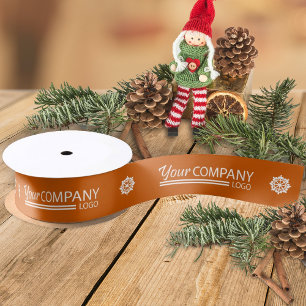 Oranje Witte Promotie Logo Sneeuwvlok Kerst Grosgrain Lint