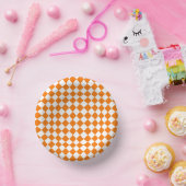 Oranje Witte Ruit Schachbrett Motief Papieren Kommen (Feest)