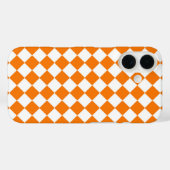 Oranje Witte Ruitjes Diamant Patroon Case-Mate iPhone Case (Achterkant (horizontaal))
