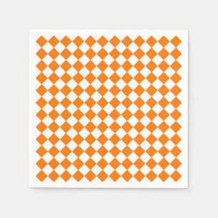 Oranje Witte Ruitjes Diamant Patroon Servet