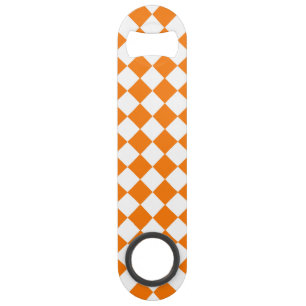 Oranje Witte Ruitjes Diamant Patroon Speed Flessenopener