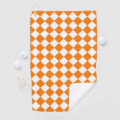 Oranje Witte Ruitpatroon Golfhanddoek (Insitu)