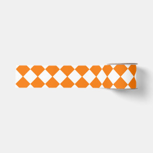 Oranje Witte Ruitpatroon Grosgrain Lint