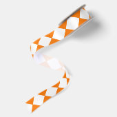 Oranje Witte Ruitpatroon Satijnen Lint (Achterkant)