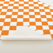 Oranje Witte Ruitpatroon Sherpa Deken (3/4)