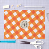 Oranje Witte Rustieke Landelijke Herfst Monogram B Tissuepapier (Craft)