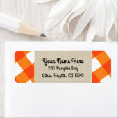 Oranje Witte Rut Kraft Landelijke Monogram Beginle Etiket (Insitu)