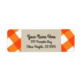 Oranje Witte Rut Kraft Landelijke Monogram Beginle Etiket