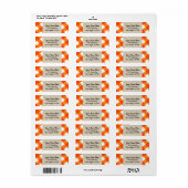 Oranje Witte Rut Kraft Landelijke Monogram Beginle Etiket (Full Sheet)