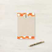 Oranje Witte Rut Kraft Rustieke Monogram Beginlett Post-it® Notes (Op bureau)