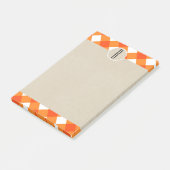 Oranje Witte Rut Kraft Rustieke Monogram Beginlett Post-it® Notes (Schuin)
