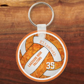 oranje witte schoolkleuren, aangepaste naam volley sleutelhanger (Achterkant)