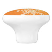 Oranje Witte Sneeuwvlokken Minimalistische Kerst Keramische Knop (Zijkant)