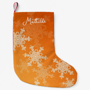 Oranje Witte Sneeuwvlokken Minimalistische Kerst N Kleine Kerstsok