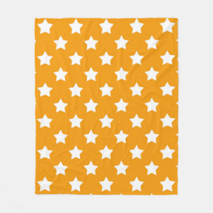Oranje witte sterren Patroon Decoratief Fleece Deken