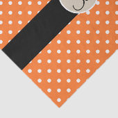 Oranje Witte Stippen Monogram Letter Initiaal Tissuepapier (Detail)