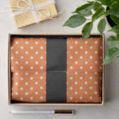 Oranje Witte Stippen Monogram Letter Initiaal Tissuepapier (Geschenk)