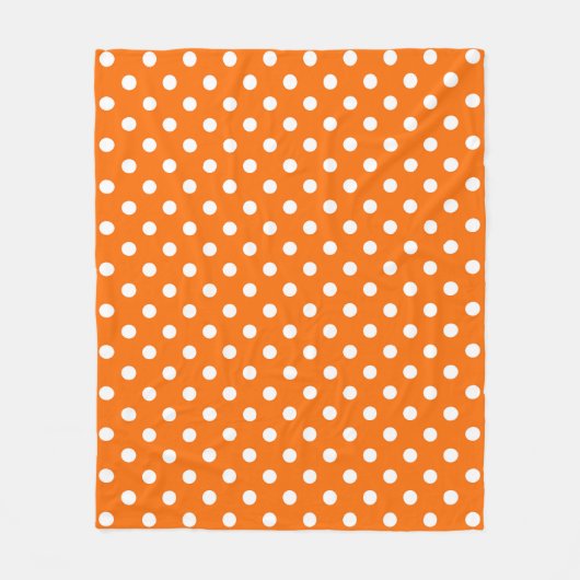 Oranje witte stippen ontwerp fleece deken (Voorkant)