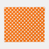 Oranje witte stippen ontwerp fleece deken (Voorkant (Horizontaal))