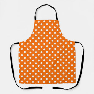 Oranje witte stippen ontwerp schort