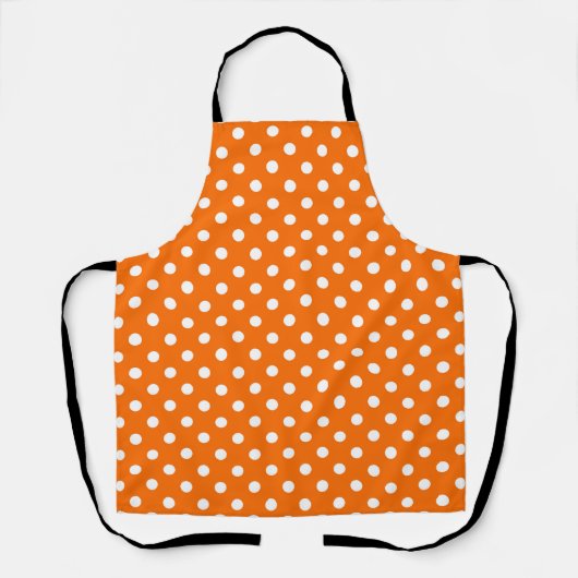 Oranje witte stippen ontwerp schort (Voorkant)