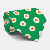 Oranje/witte Stippen op groen Stropdas (Opgerold)