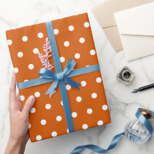 Oranje Witte Stippen Schoon Eenvoudig Minimaal Cadeaupapier