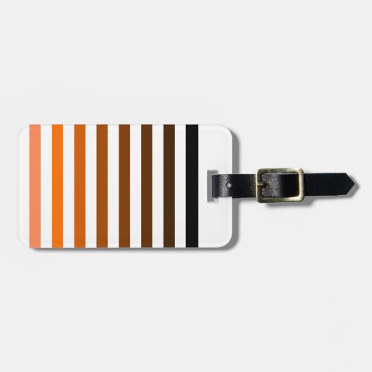 Oranje witte strepen bagagelabel (Voorkant horizontaal)