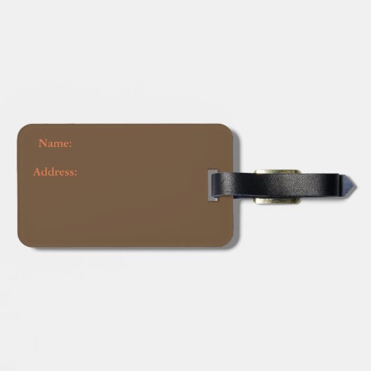 Oranje witte strepen bagagelabel (Achterkant horizontaal)