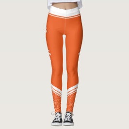 Oranje witte strepen met florale streep en moderne leggings