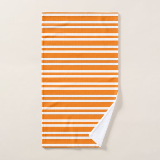 Oranje Witte Strepen Patroon Handdoek (Handdoek)
