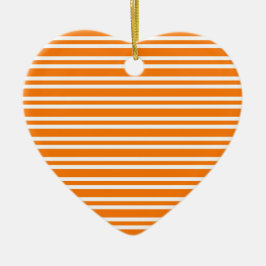Oranje Witte Strepen Patroon Keramisch Ornament