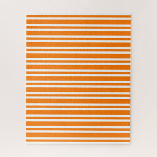 Oranje Witte Strepen Patroon Legpuzzel