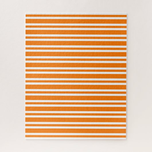 Oranje Witte Strepen Patroon Legpuzzel (Verticaal)