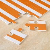 Oranje Witte Strepen Patroon Legpuzzel (Zijkant)