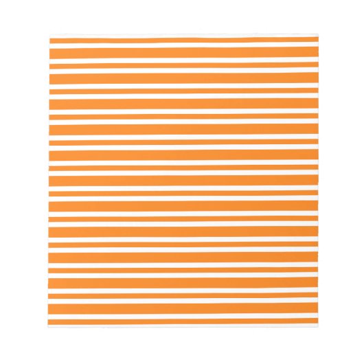 Oranje Witte Strepen Patroon Notitieblok (Voorkant)