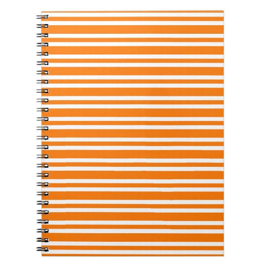 Oranje Witte Strepen Patroon Notitieboek (Voorkant)
