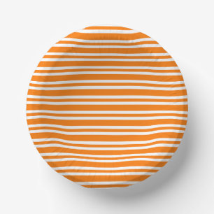 Oranje Witte Strepen Patroon Papieren Kommen