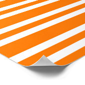 Oranje Witte Strepen Patroon Poster (Hoek)